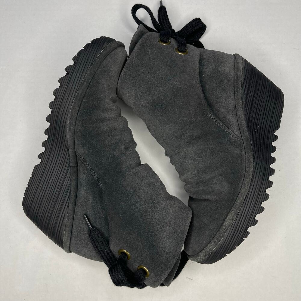 FLY London Yama suede wedge ankle boots size 37 gray - Picture 3 of 11